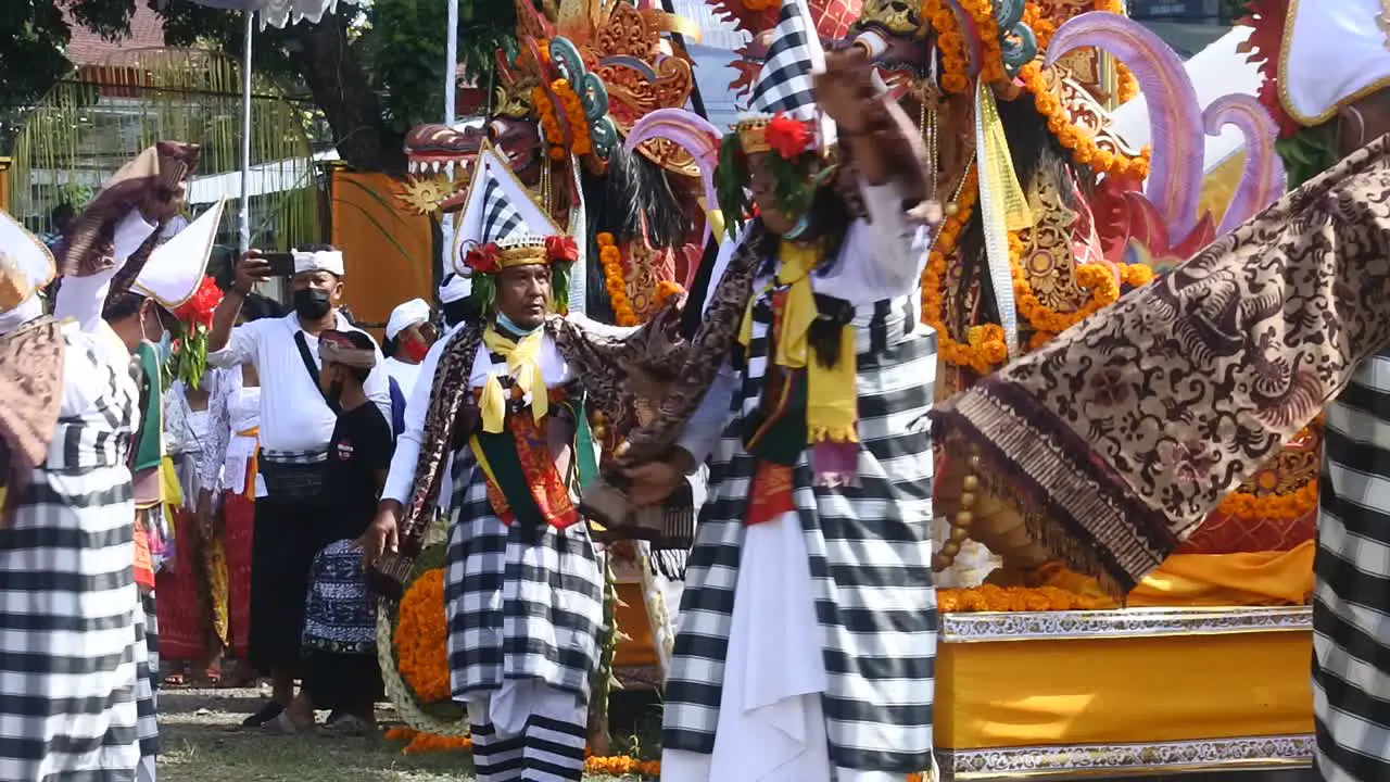 the Balinese Hindu Cremation ceremony the family of Puri Sanur in Denpasar Bali Indonesia on October 08 2021