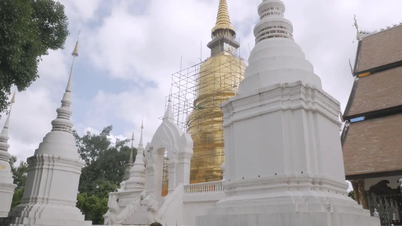 Many ancient stupa pagoda in Wat Suan Dok Temple landmark famous place in chiang mai