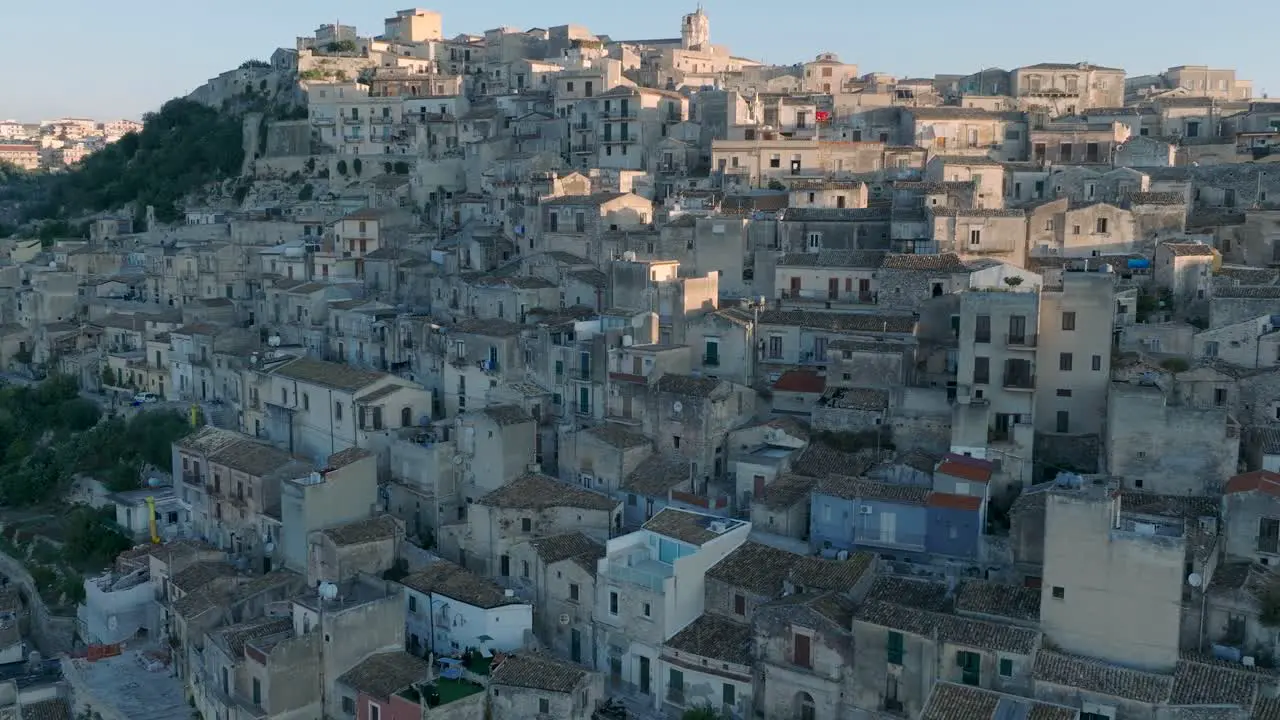 Aerial view of Modica Alta Val di Noto Sicily Old Baroque Town South Italy