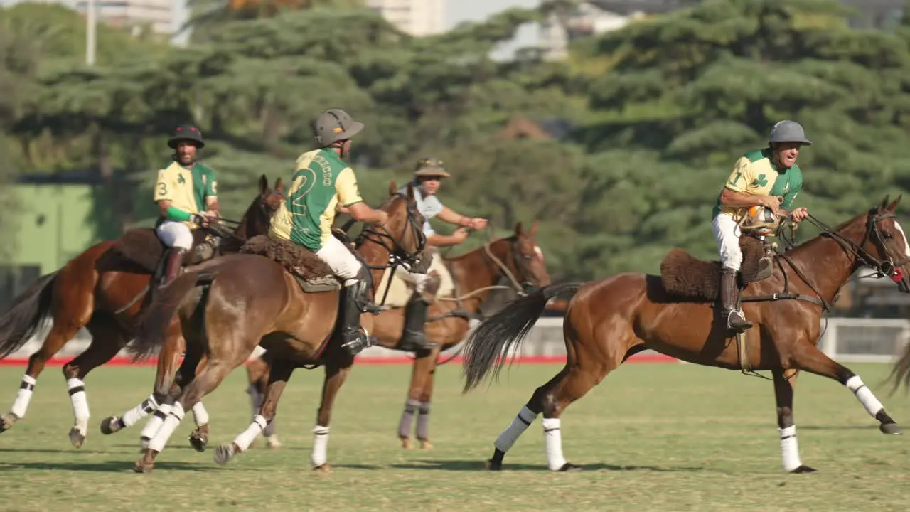 Equestrian horseback game of Pato where gaucho pass the pato to another player