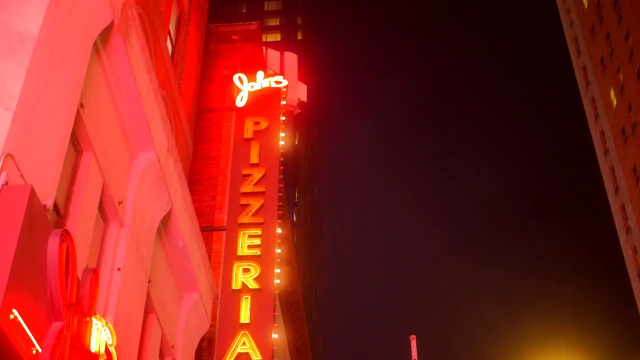 Sign and Exterior of the Famous John's of Bleecker Street in Greenwich Village of New York City