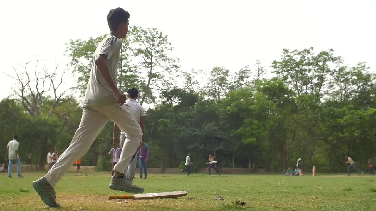 Man Dropping a Cricket Bat