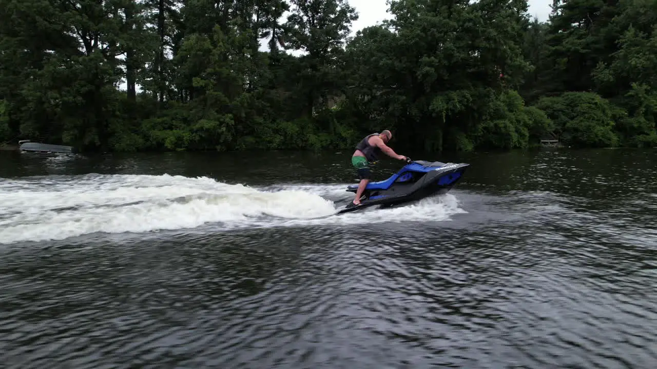 Extreme sports jet ski rider