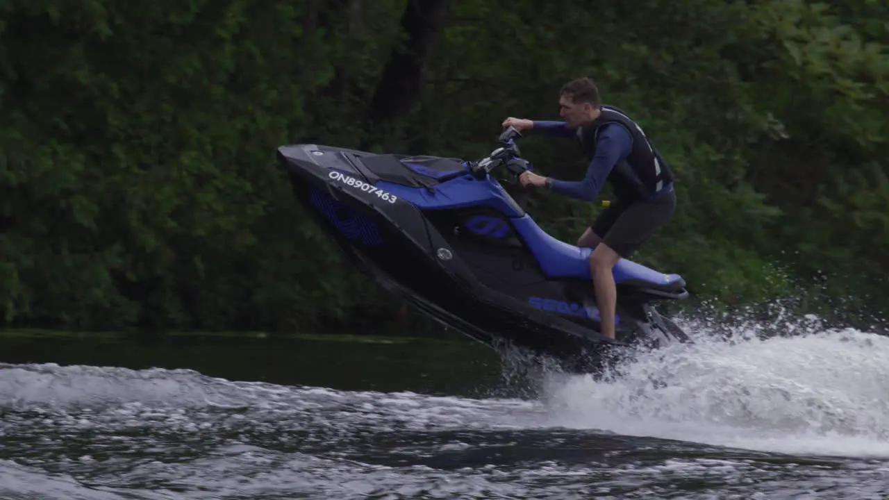 Jet ski jumping extreme sports action slow motion