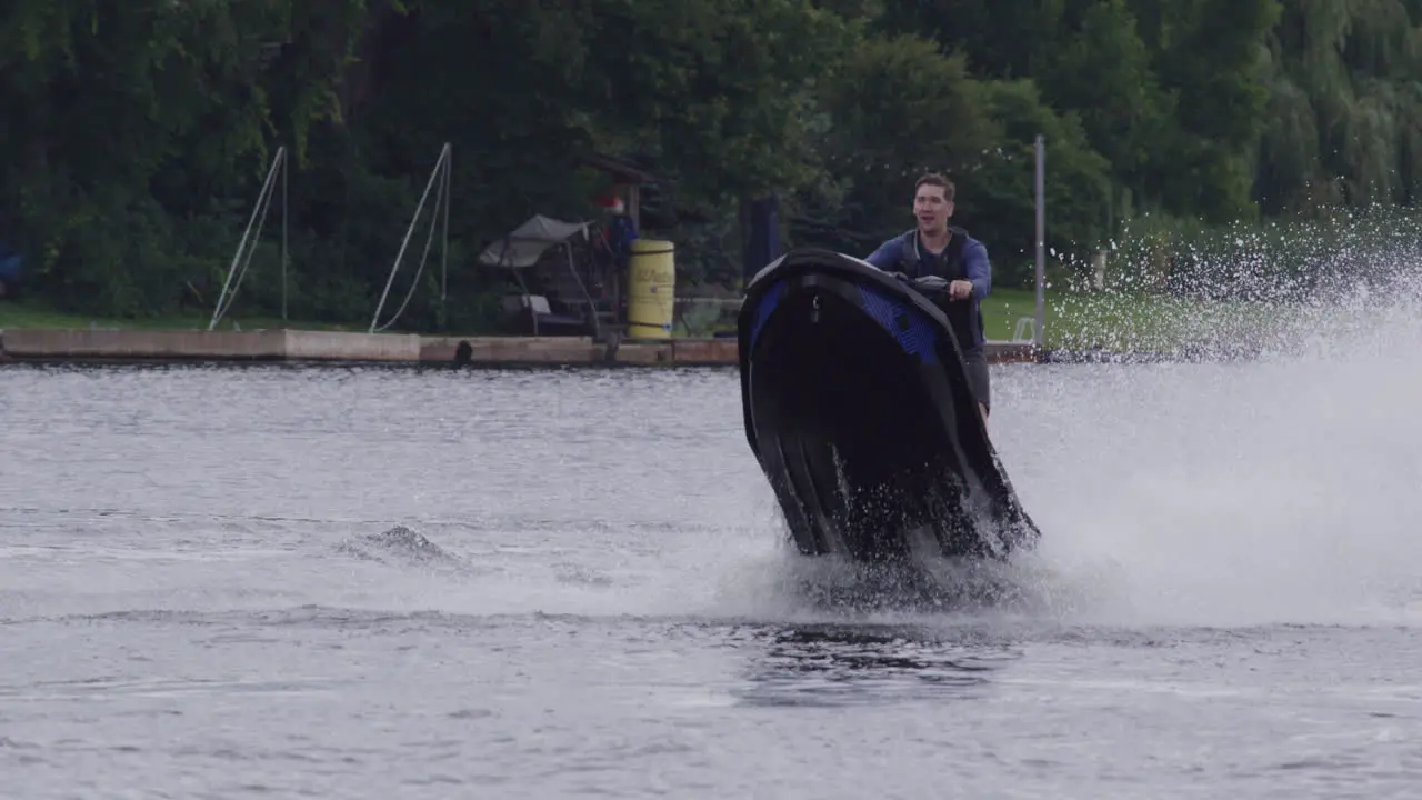 Jet ski jumping slow motion