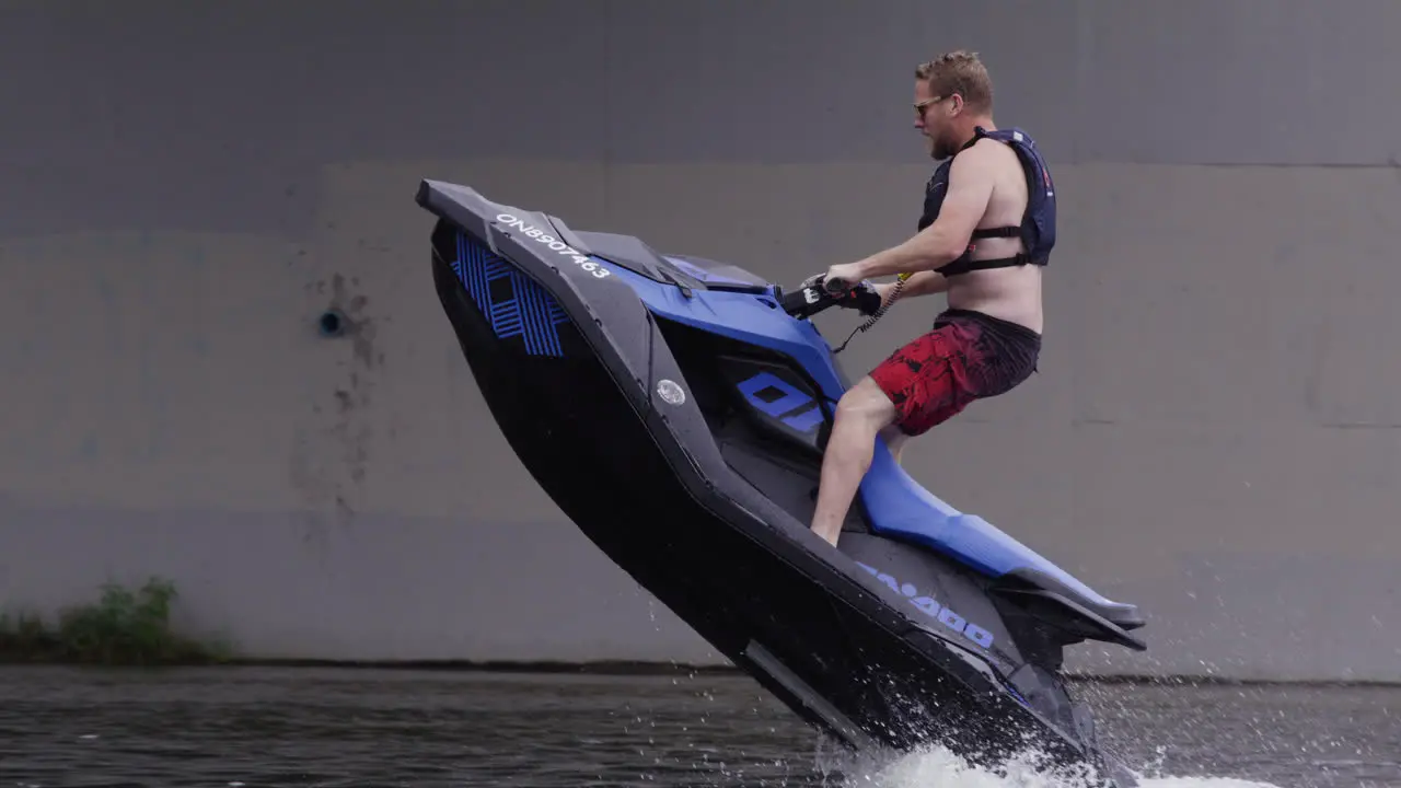 Extreme sports jet ski jumping