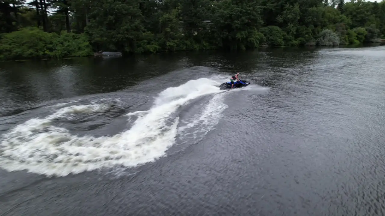 Extreme motorsports spinning jet ski trick