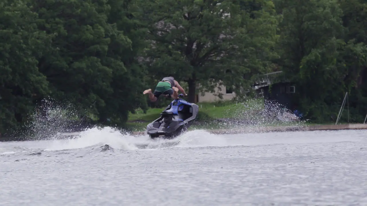 Jet ski superman trick slow motion