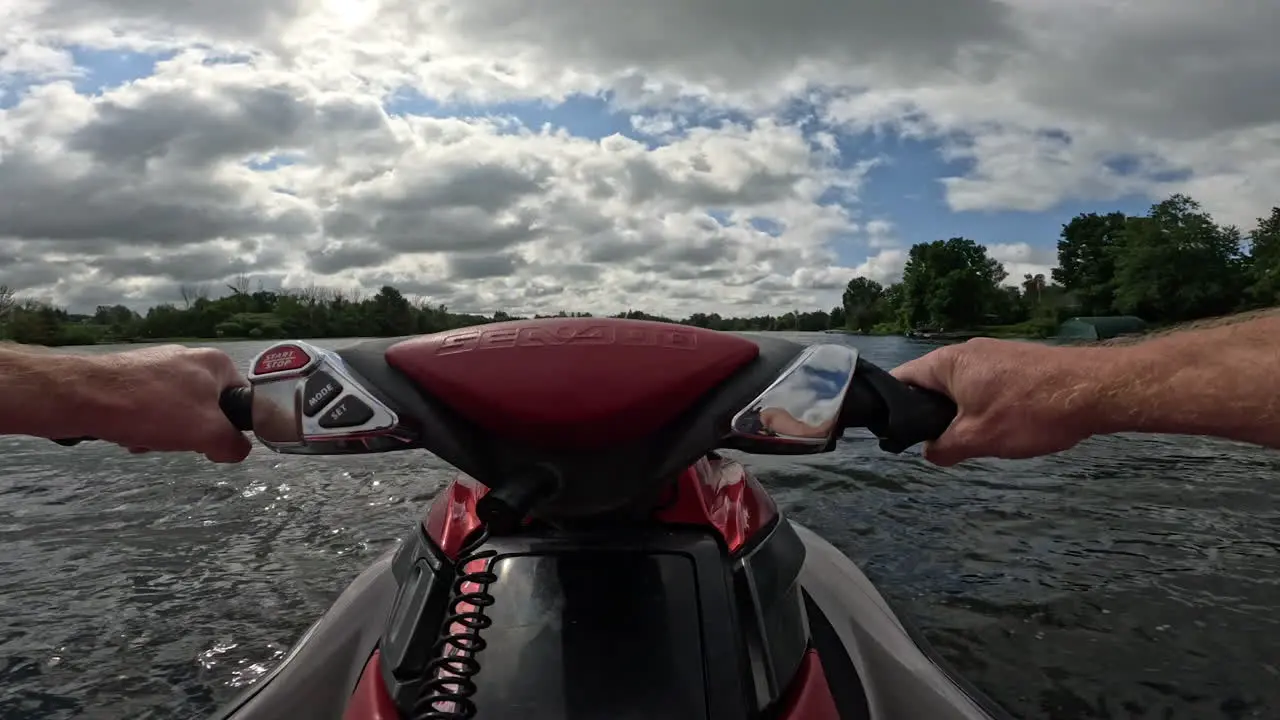 Jet ski point of view riding