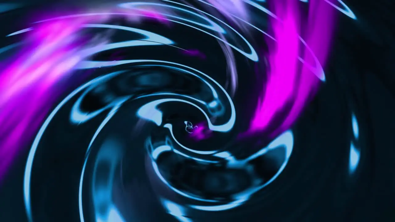 Animation of purple trails over moving blue liquid background