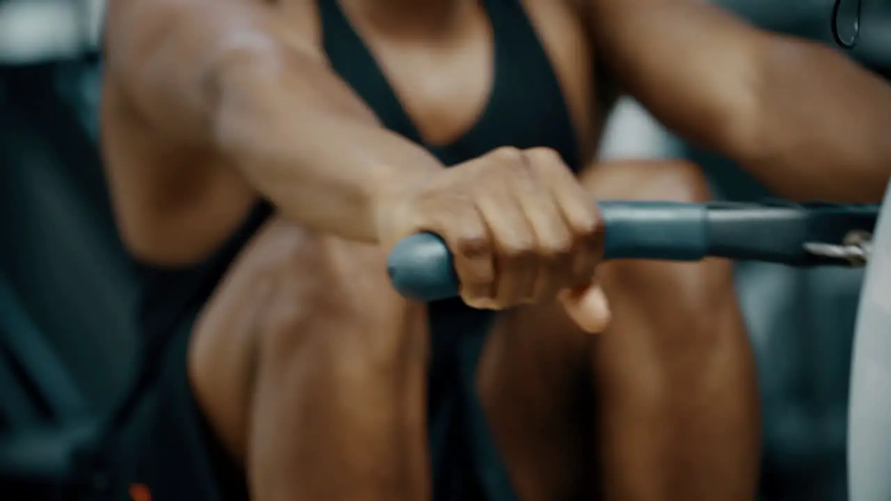 Slow Motion Rower in Gym