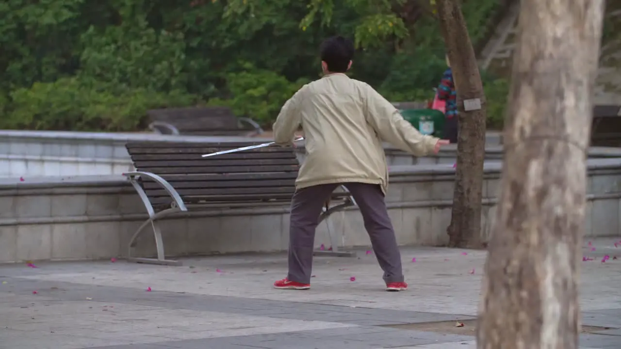 Lady Performing Tai Chi