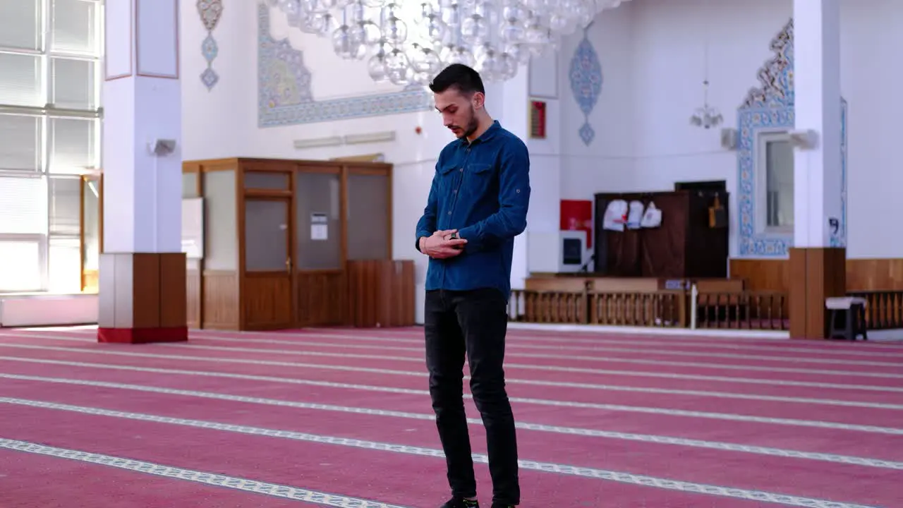  Man Worshiping In Mosque 