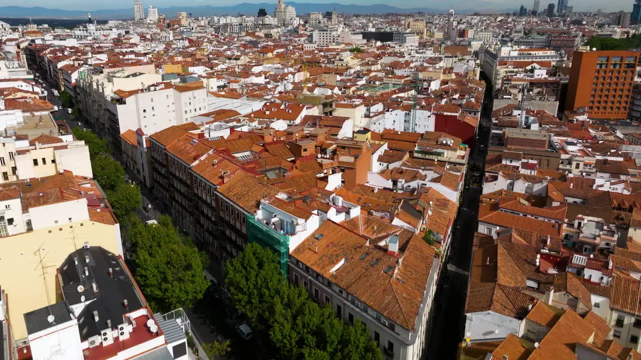 Fly Over The Historic City Capital Of Madrid In Spain Southwestern Europe