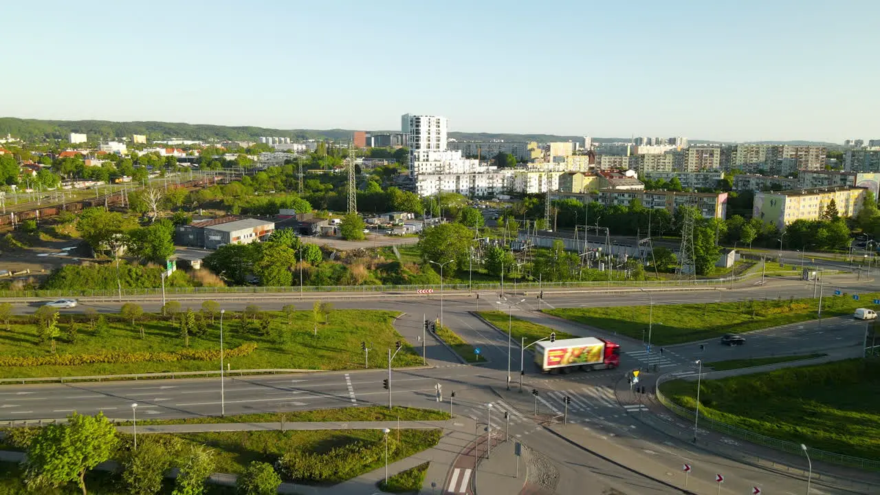 Light Traffic On The National Road In The City Of Gdansk Poland