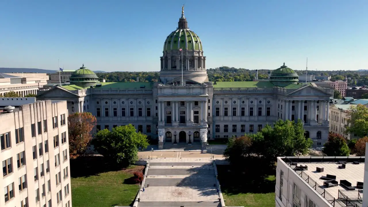 aerial pennsylvania state capital in harrisburg pennsylvania