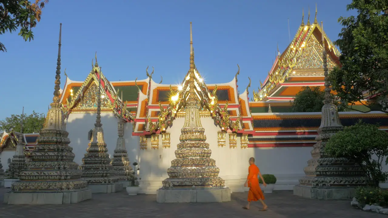 Buddhist monk in Marble Temple Bangkok Thailand