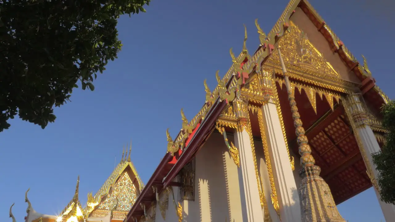 Woman tourist exploring Marble Temple in Bangkok Thailand