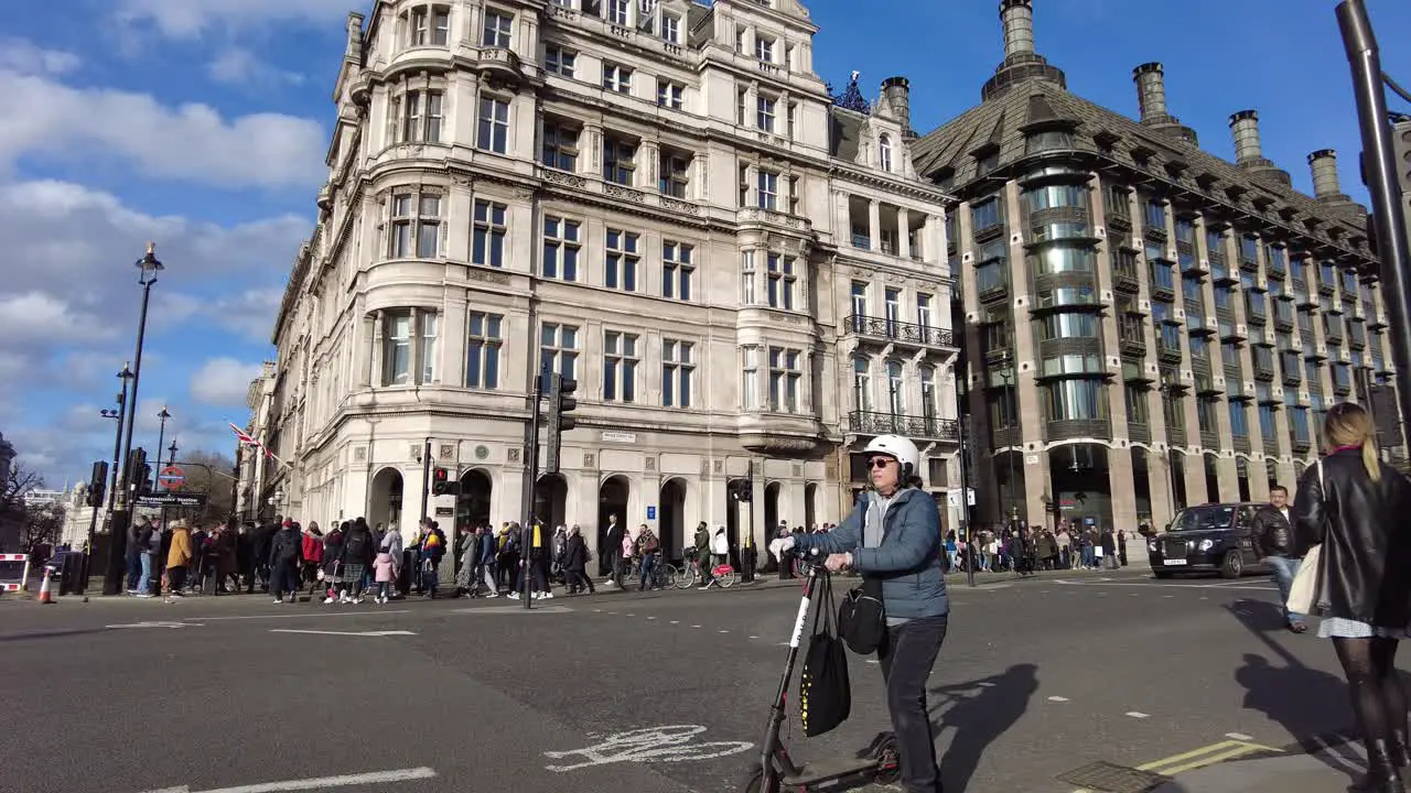 Westminster Square London 2022 crowded with tourists after pandemic