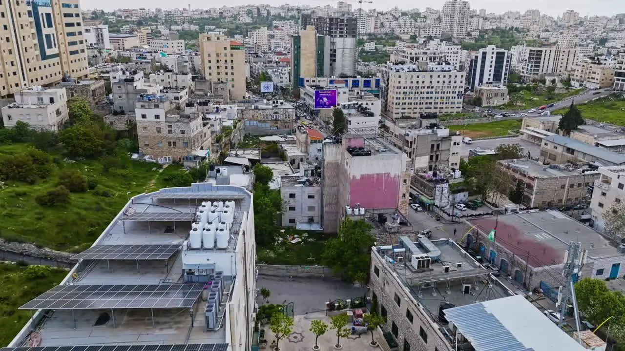 Buildings And Structures In The City Of Hebron Palestine aerial shot