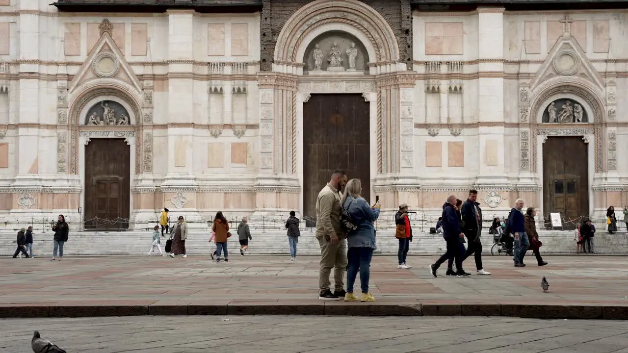 Piazza Maggiore With Basilica of San Petronio In Background In Bologna