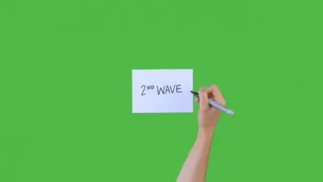 Woman Writing 2nd Wave on Paper with Green Screen