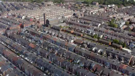 Drone Shot Pulling Away From Wavertree Housing Estate 03