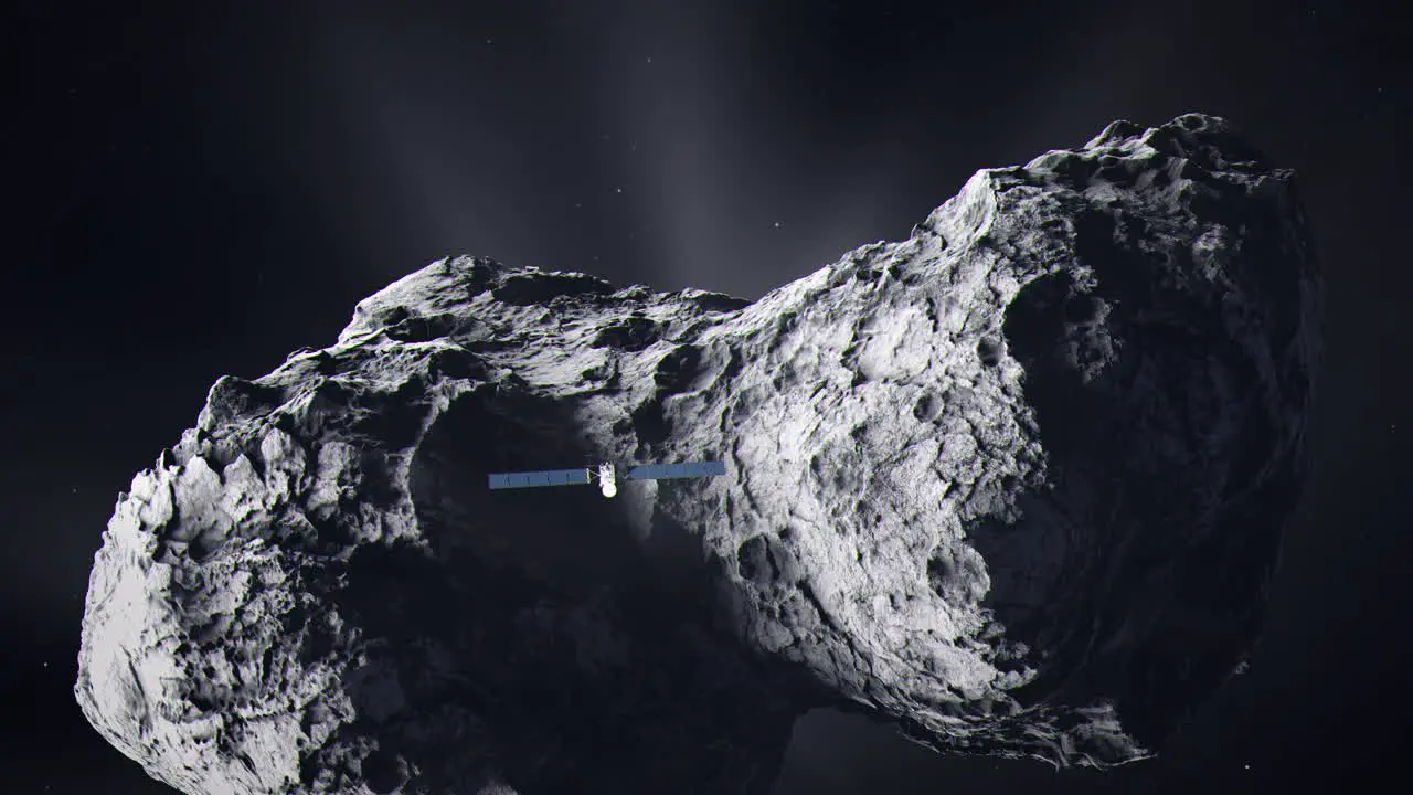 Medium Shot of Comet 67P as the Rosetta Spacecraft Approaches