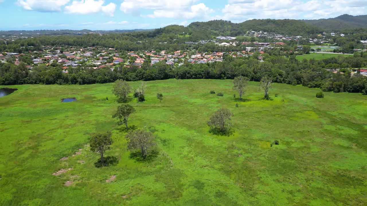 Aerial over Firth Park Mudgeeraba looking towards the Hinterland Gold Coast Queensland Australia