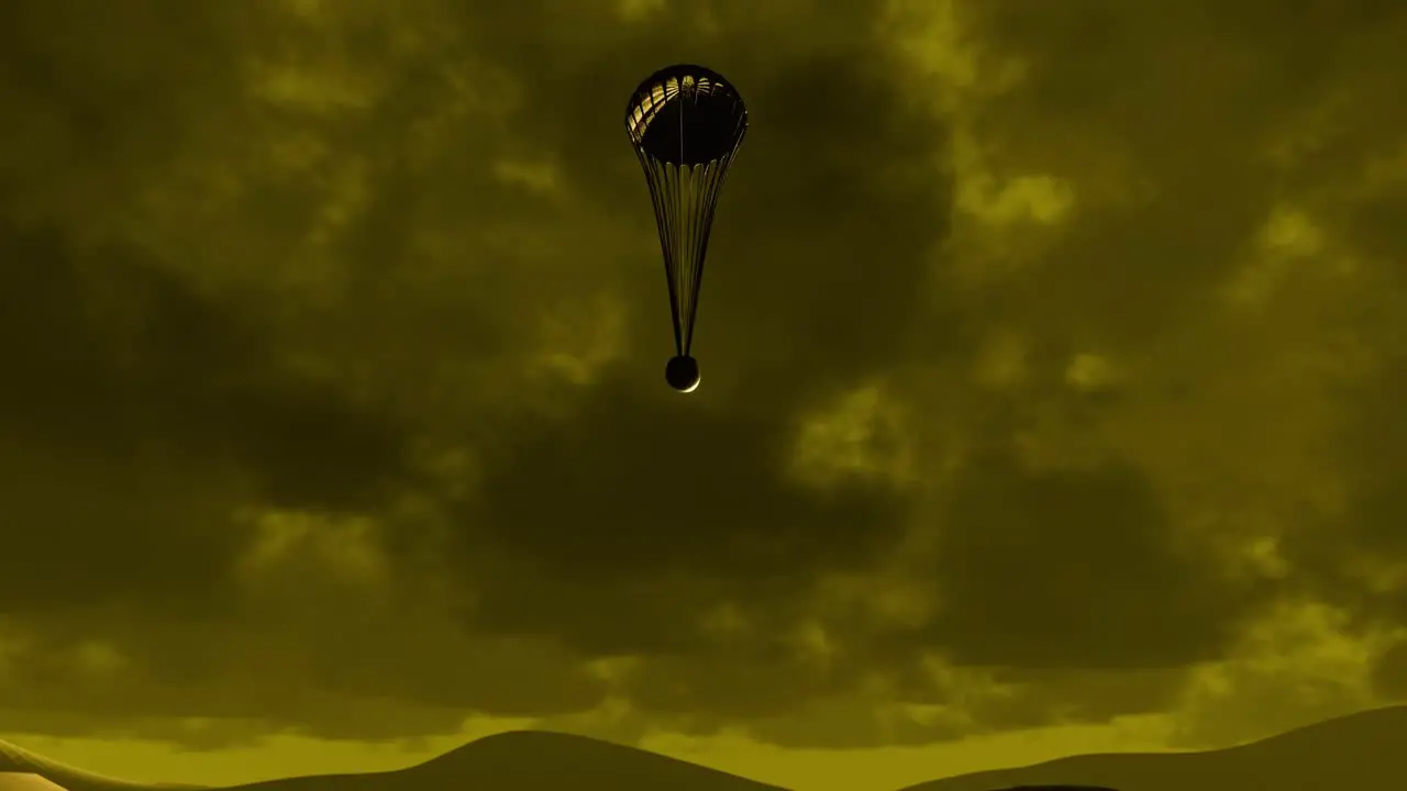 3D Animation of Venera 8 landing on Venus with a parachute