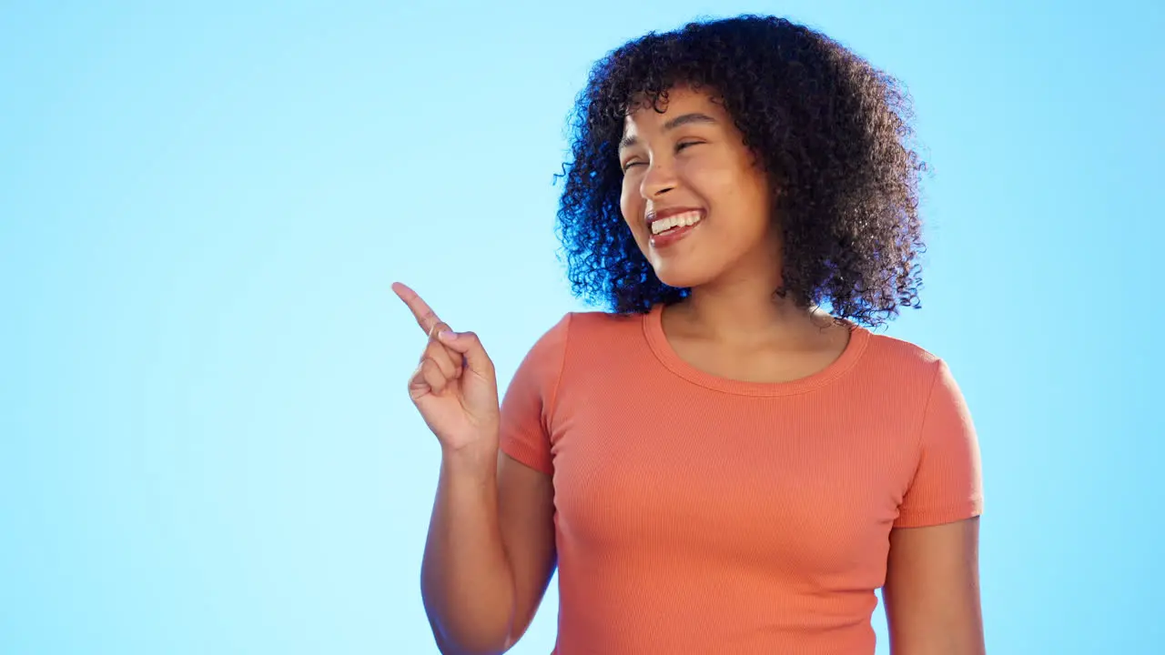 Mockup advertising and woman pointing at deal