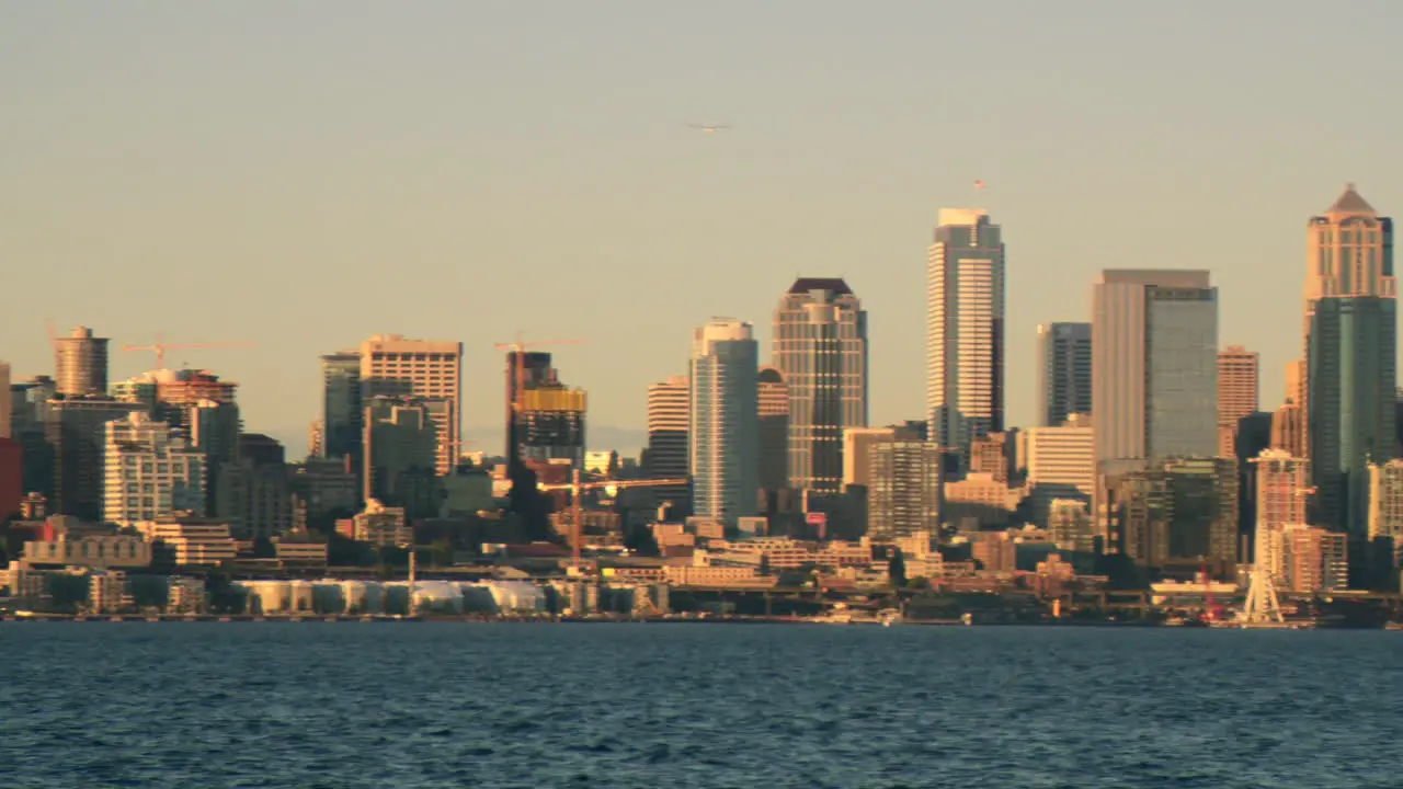 Pan of Seattle skyline to reveal the Space Needle