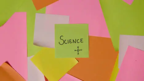 Education Concept Of Revolving Sticky Notes With Science Written On Top Note