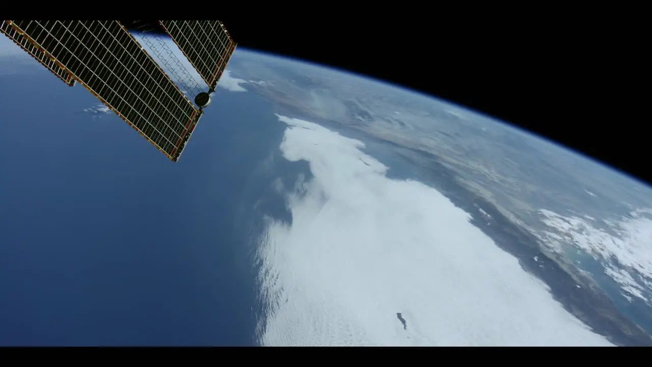 Satellite Flying Over Pacific Ocean