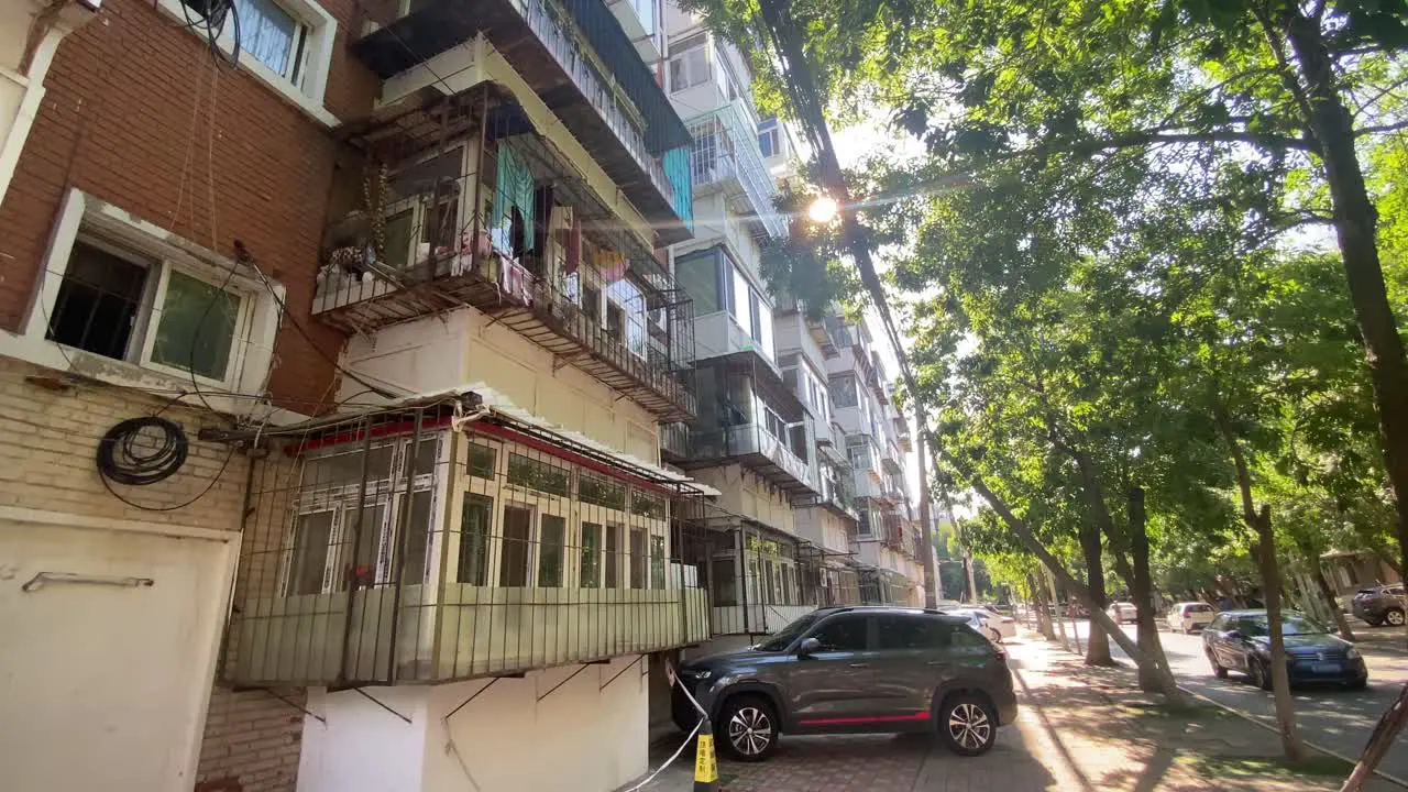 small Chinese street with trees