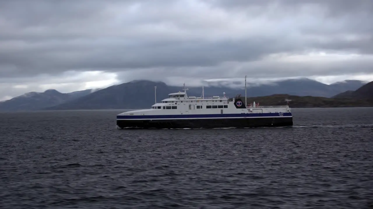 A ferry going from Bogness to Lodingen