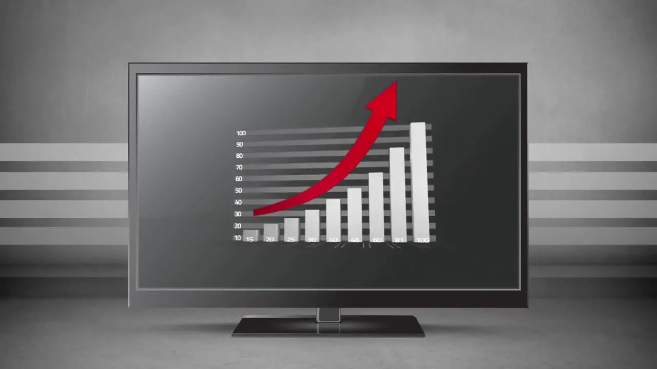 Animation of data processing and diagram on computer screen