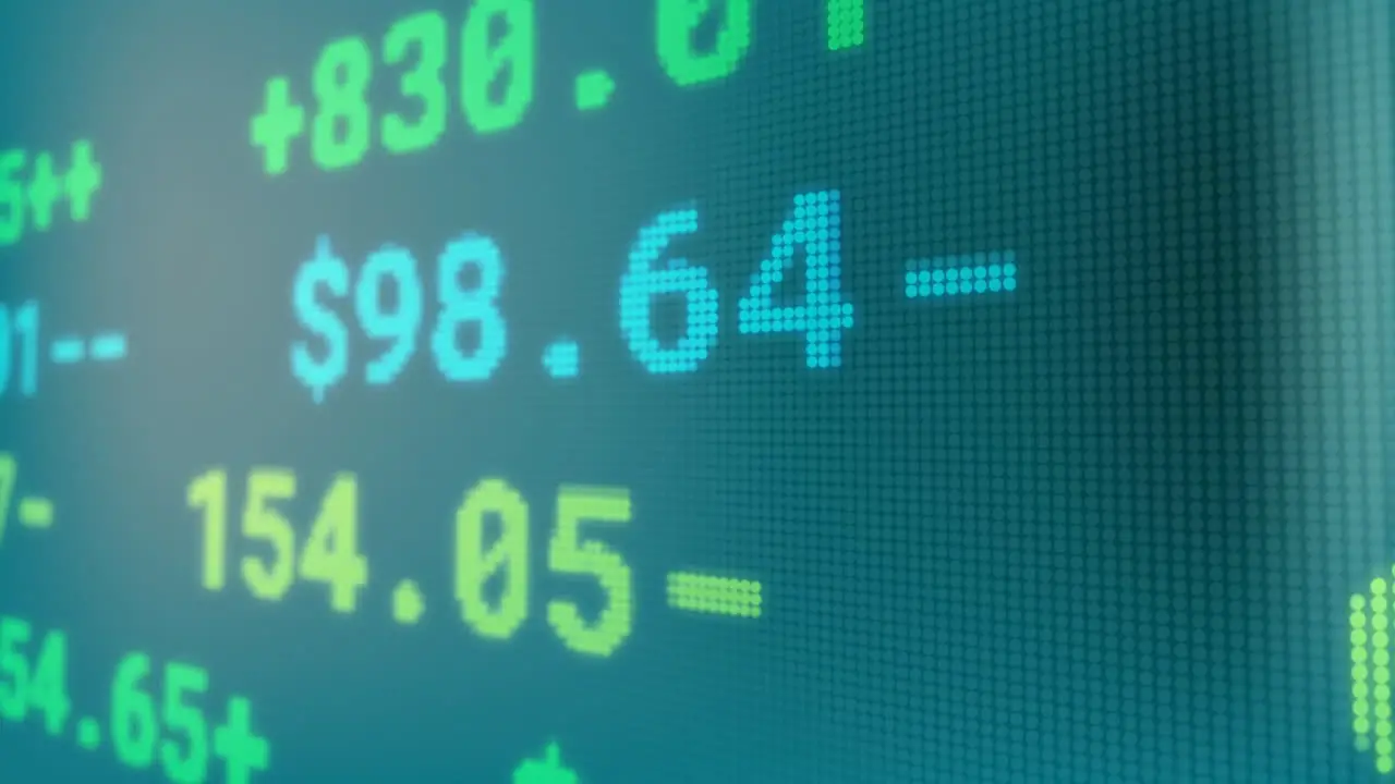 Animation of stock market on blue background