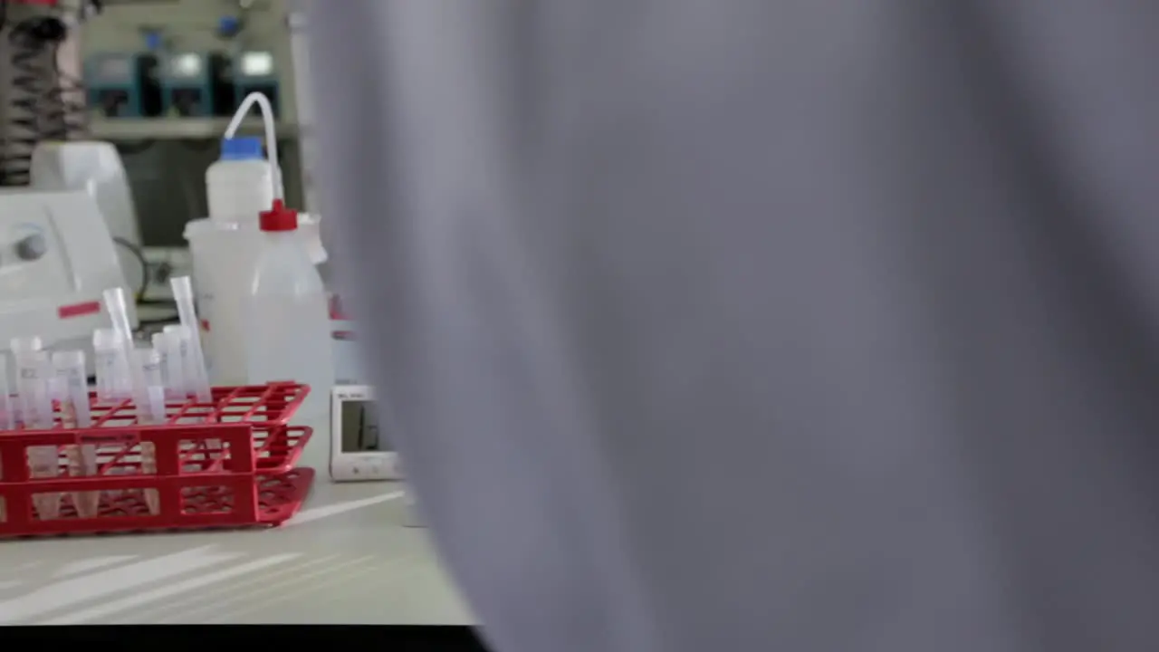 Scientist Working at Lab Bench