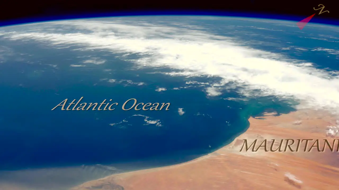 Graded Footage of Mauritania and Atlantic From Space