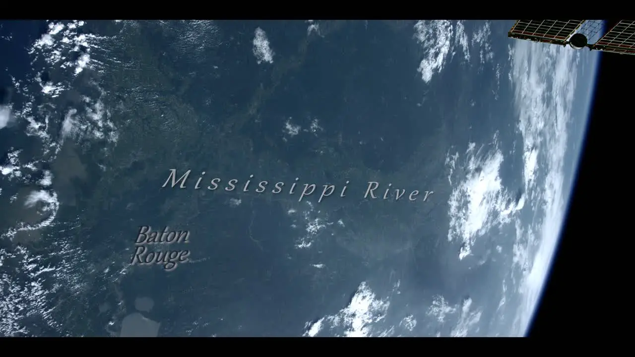 Mississippi River from Satellite in Space