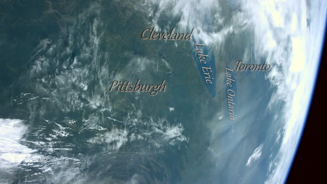 Pittsburgh Cleveland and Toronto from ISS Graded