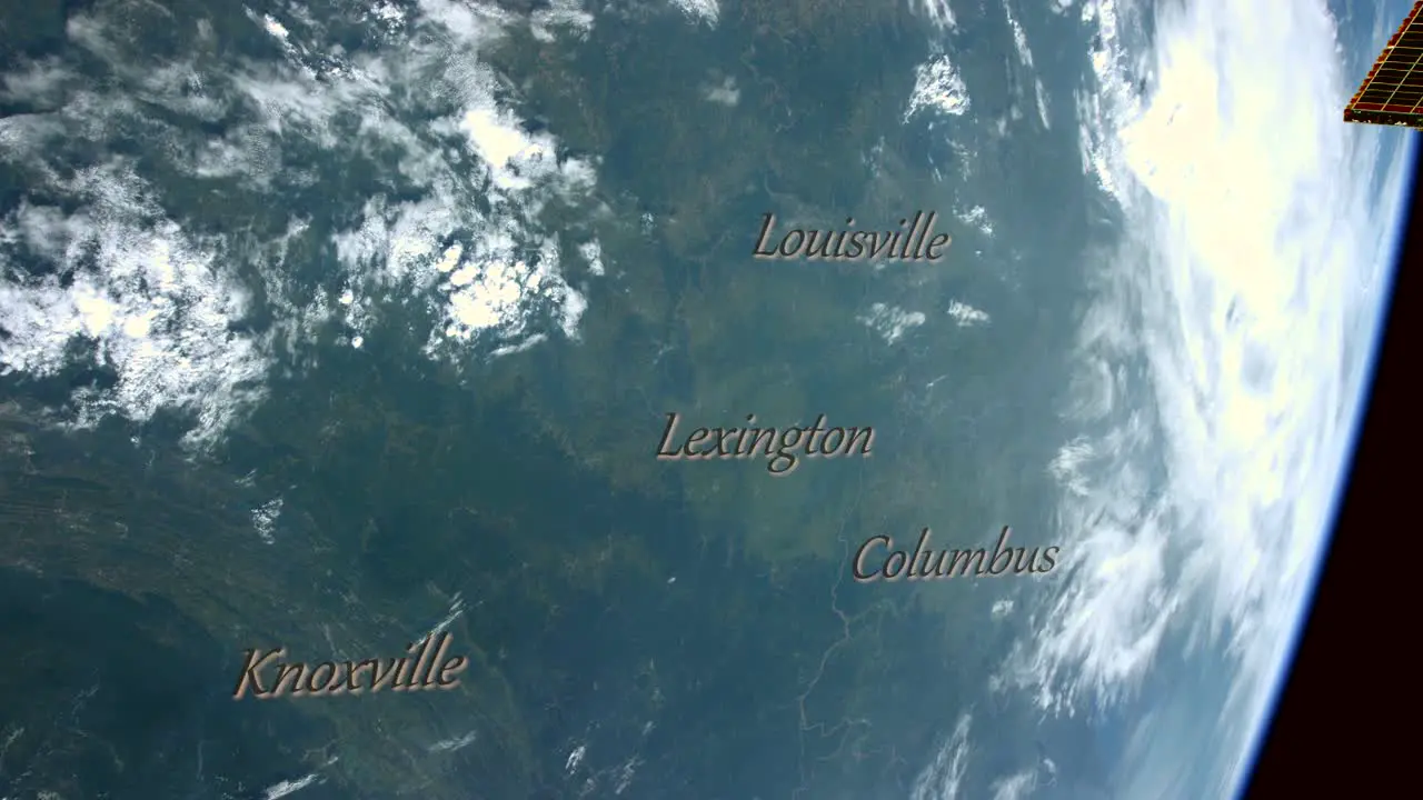 Knoxville Lexington Louisville and Columbus from ISS Graded