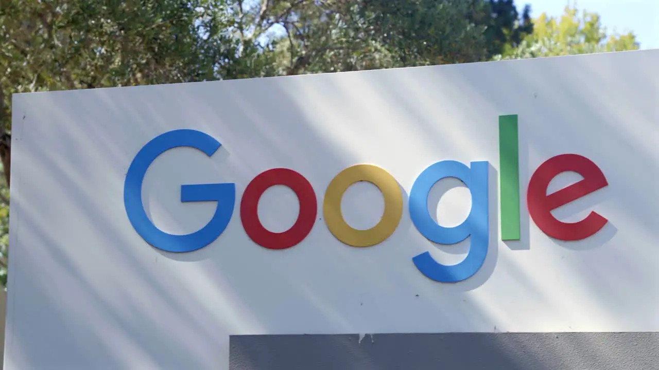 Google company logo reveal establishing shot