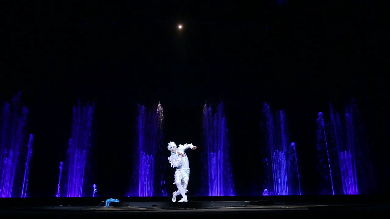 Dancing solo during theatrical performance