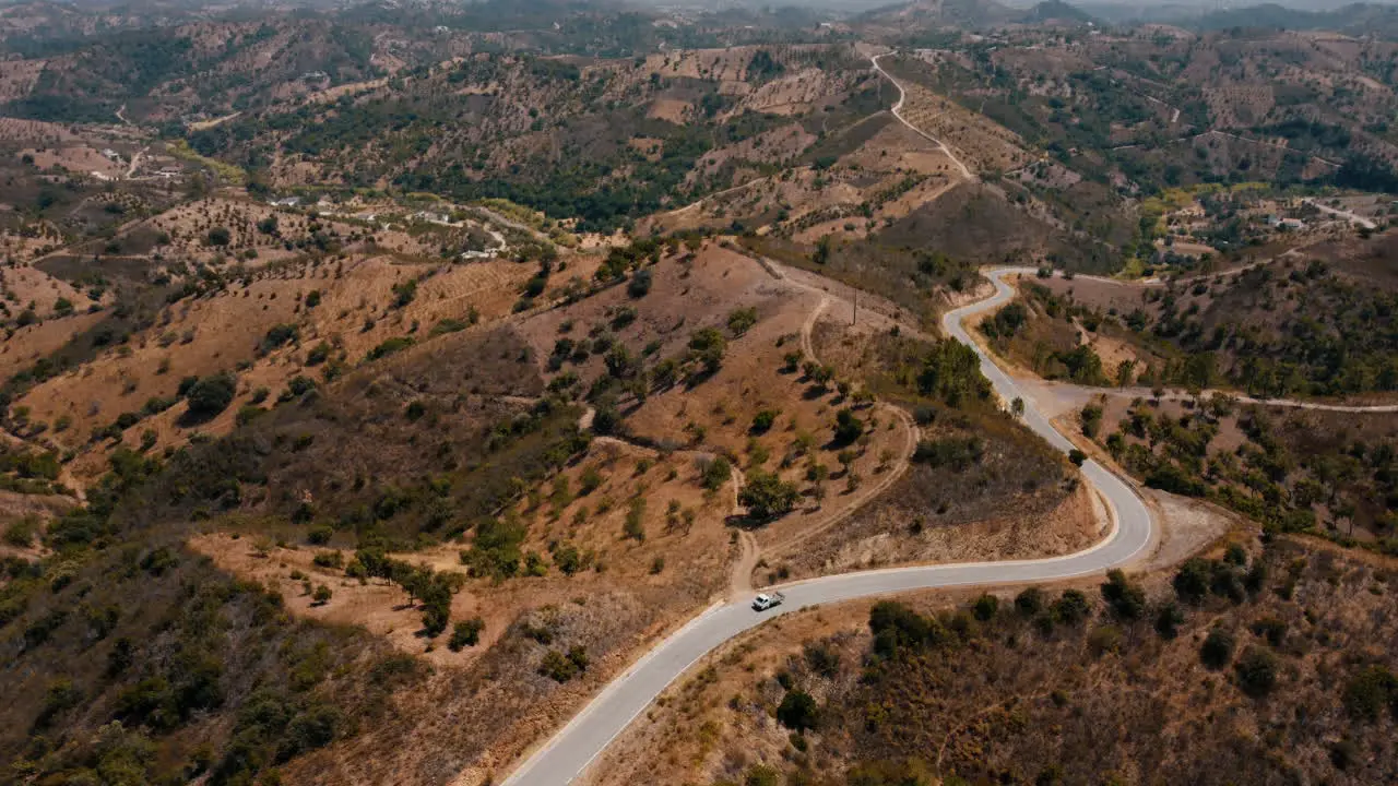 Truck Driving On Mountain Road In Algarve Portugal At Daytime