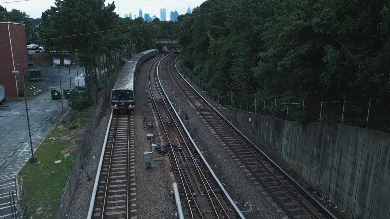 Atlanta train arriving at the station Marta rail rapid transit line Georgia USA