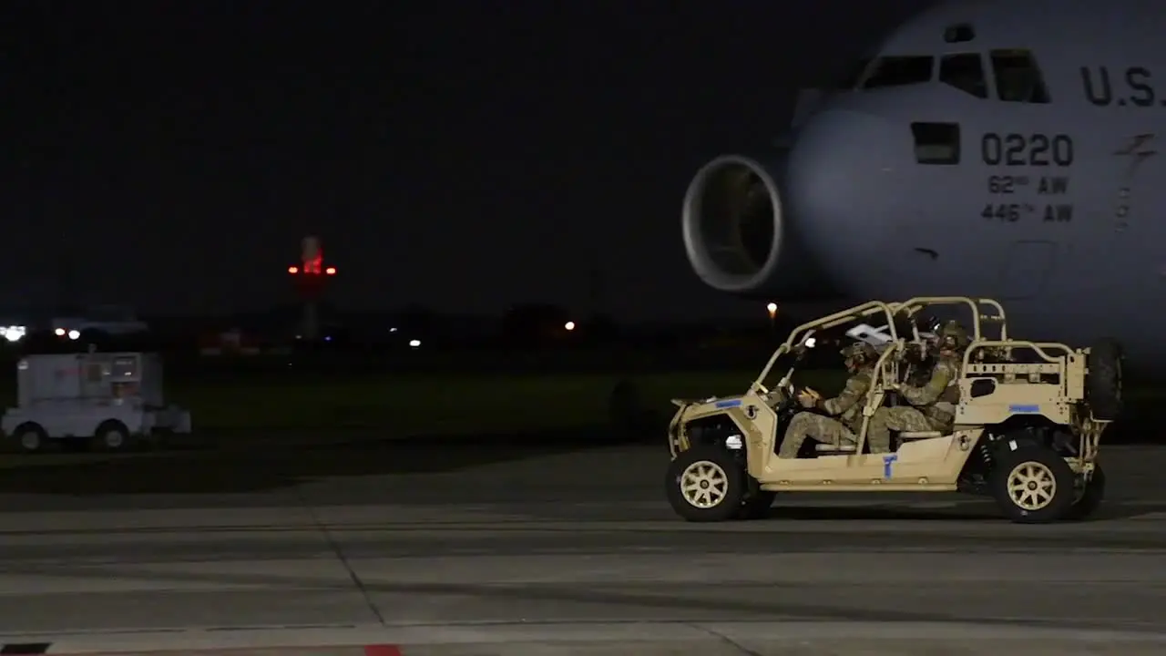 Special Operations Soldiers Load Atvs Onto A Cargo Transport Plane During Exercise Gryphon Jet Yokota Air Base