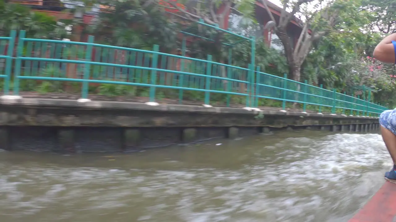 View from boat on the Khlong in Bangkok Thailand