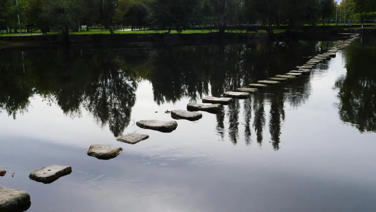 Poldras de Chaves stone bridge crosses Tamega river Vila Real Portugal